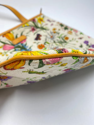 GUCCI - FLORA FLORAL CANVAS PRINTED CROSSBODY BAG