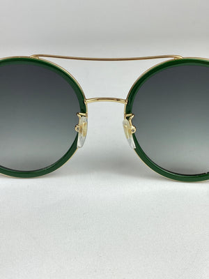 GUCCI - ROUND FRAME METAL SUNGLASSES (GG0061S)