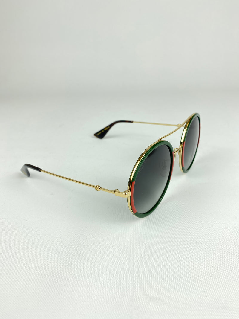 GUCCI - ROUND FRAME METAL SUNGLASSES (GG0061S)