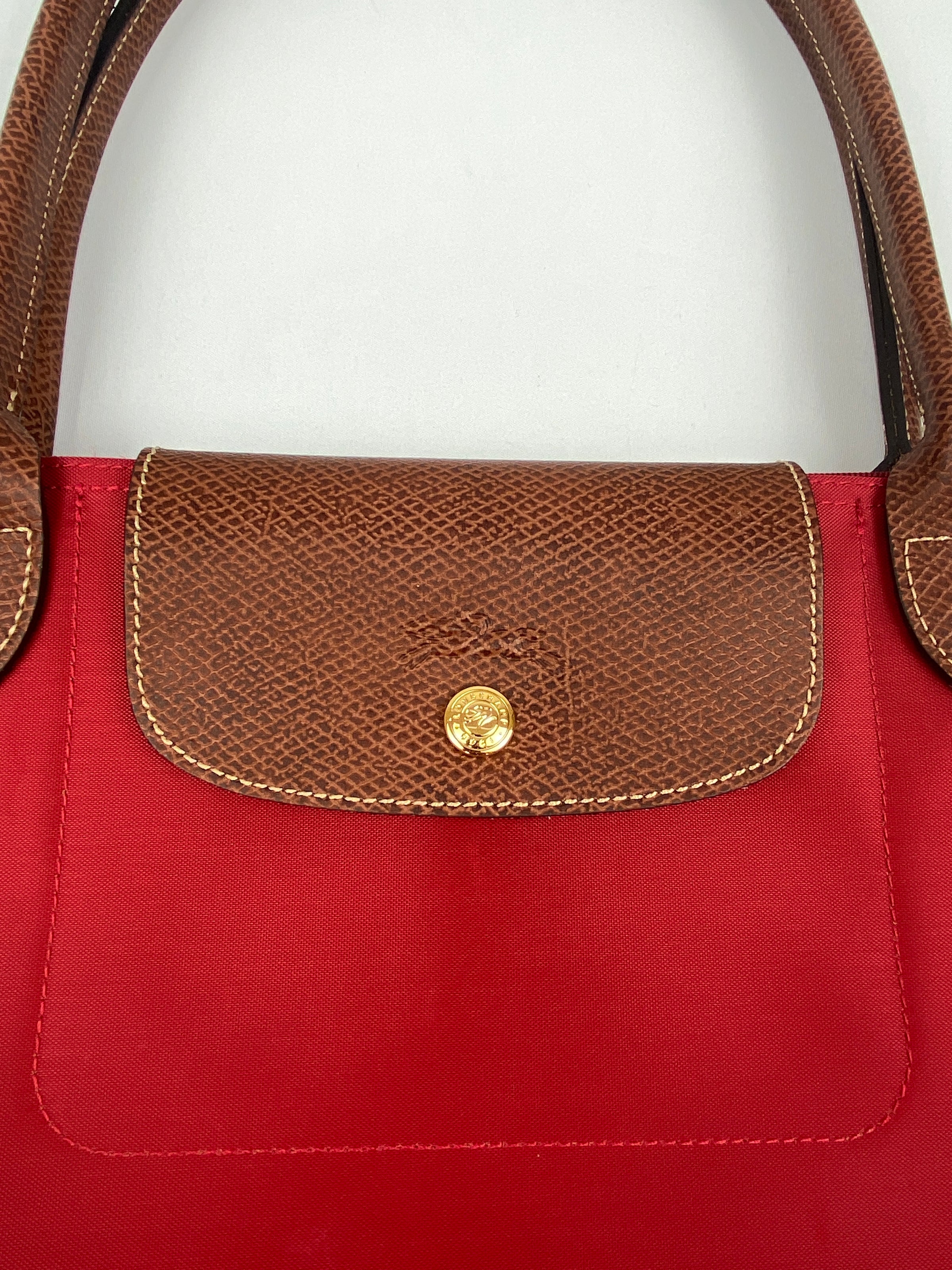 LONGCHAMP LE PLIAGE LARGE SHOULDER BAG IN RED RE.LUXE AU