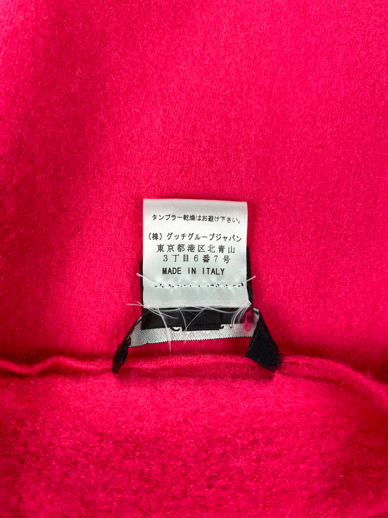 GUCCI -100% CASHMERE V NECK SWEATER IN BRIGHT PINK - SZ MED