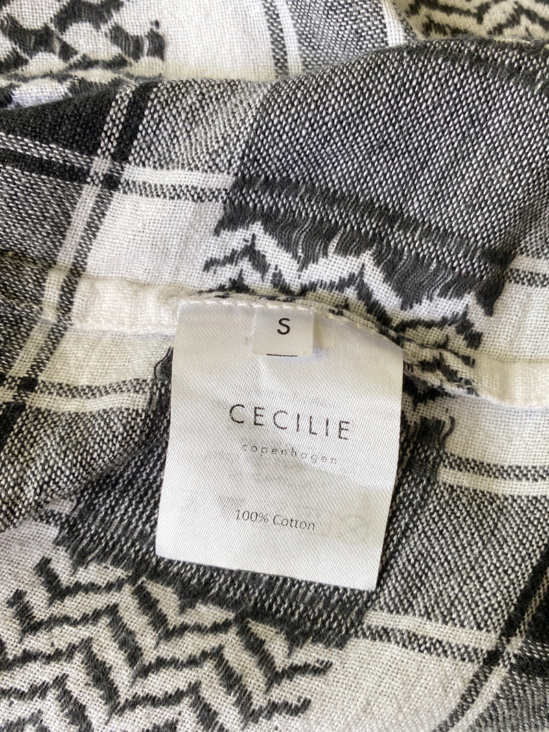 CECILIE COPENHAGEN - DRESS 2 BLACK & WHITE SHORT SLEEVES - SZ S