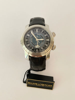 BAUME & MERCIER - CAPELAND ALARM GMT WORLD TIME AUTOMATIC WATCH MENS