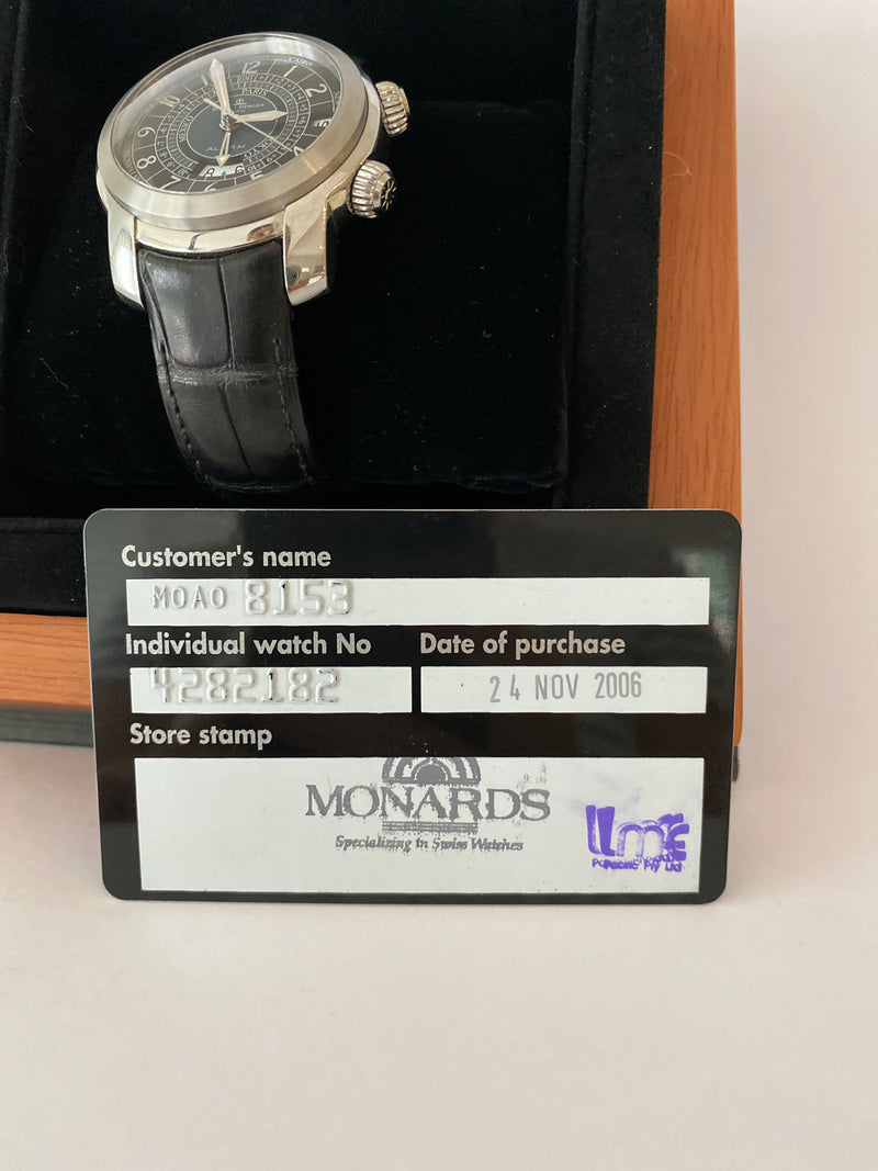 BAUME & MERCIER - CAPELAND ALARM GMT WORLD TIME AUTOMATIC WATCH MENS