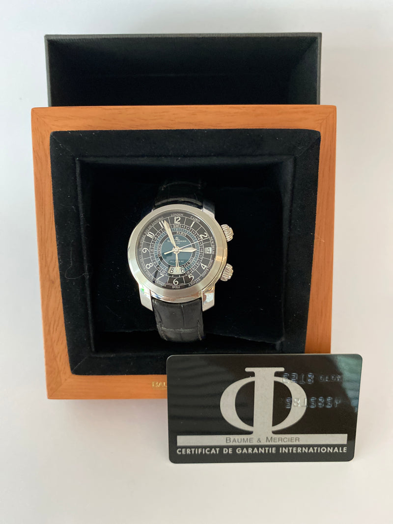 BAUME & MERCIER - CAPELAND ALARM GMT WORLD TIME AUTOMATIC WATCH MENS