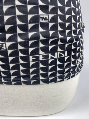 FENDI - VINTAGE GEOMETRIC LOGO PRINT TOP - SZ 10 (IT 42)