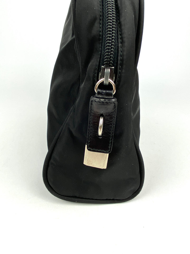 PRADA - VINTAGE BLACK NYLON LOCK & KEY TOTE BAG