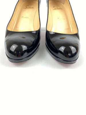 CHRISTIAN LOUBOUTIN - BLACK PATENT LEATHER HEELS - SZ 40