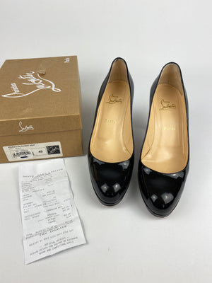 CHRISTIAN LOUBOUTIN - BLACK PATENT LEATHER HEELS - SZ 40