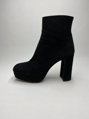 MIU MIU - BLACK SUEDE PLATFORM ANKLE BOOTS  - SZ 39