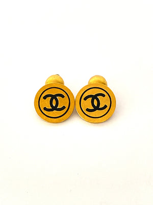 CHANEL - CC INLAY CUFFLINKS - VINTAGE