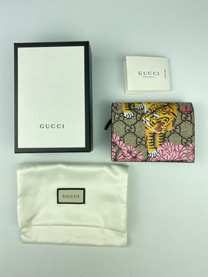 GUCCI - BENGAL TIGER GG SUPREME CARD CASE - AS NEW *RARE*