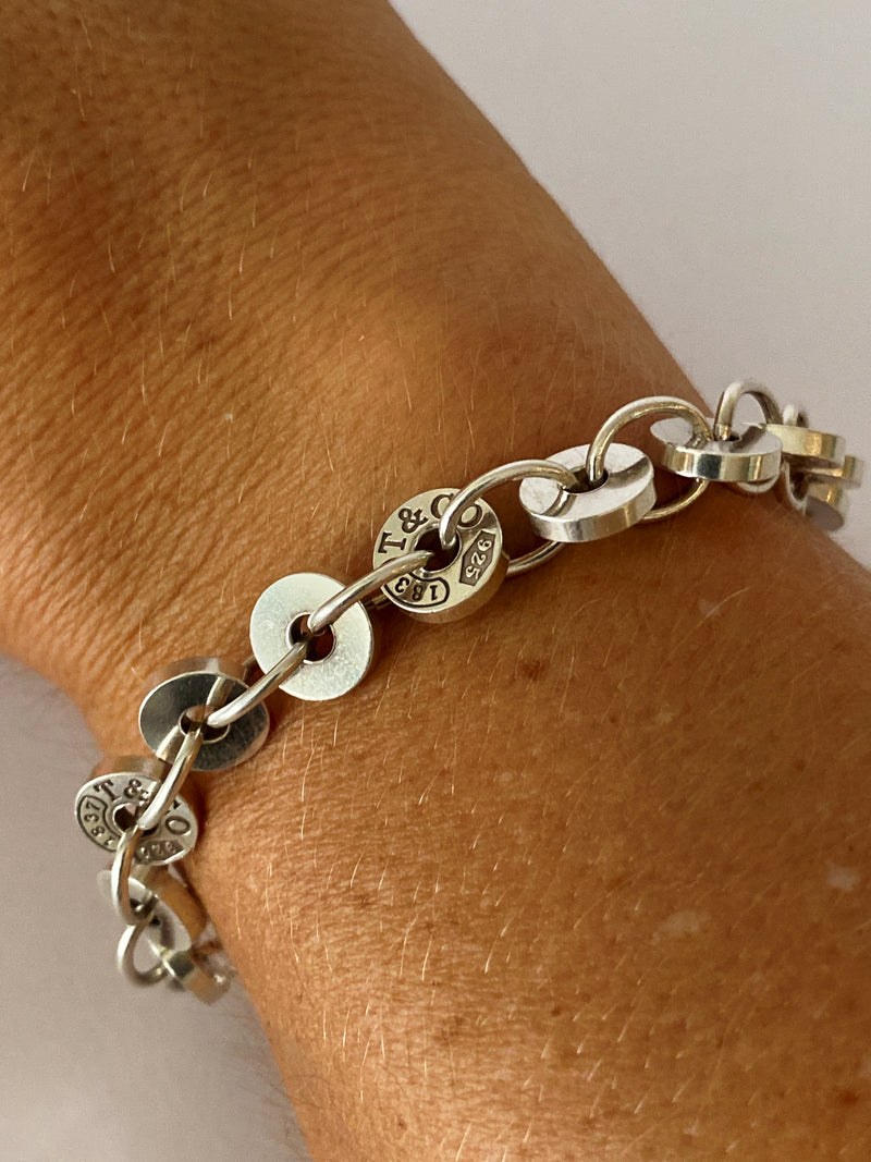 TIFFANY & CO. - TIFFANY 1837 STIRLING SILVER CIRCLE DISC LINK BRACELET