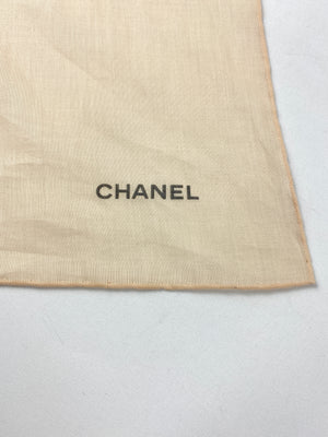 CHANEL - 100% COTTON SQUARE SCARF WITH CC LOGO
