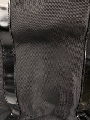 GUCCI - BLACK NYLON BAMBOO HANDLE LARGE TOTE BAG