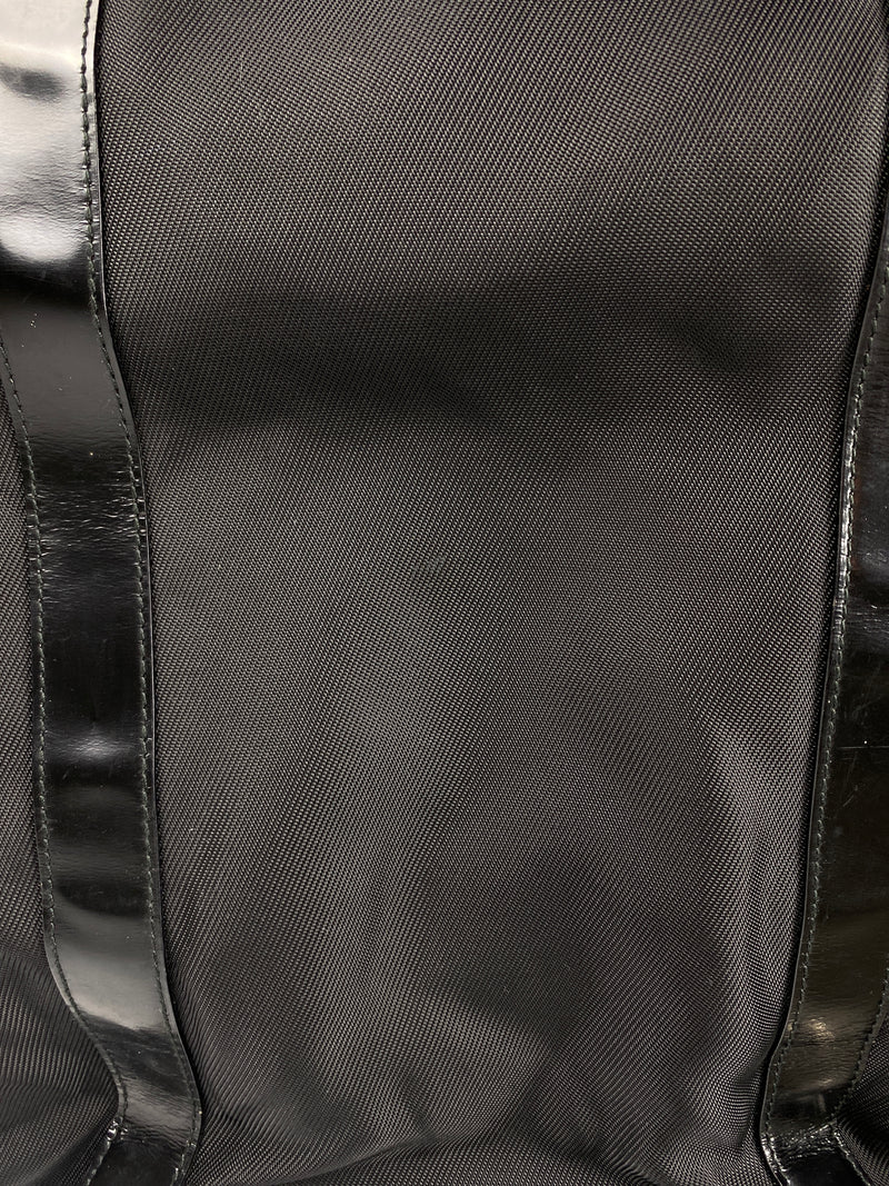 GUCCI - BLACK NYLON BAMBOO HANDLE LARGE TOTE BAG