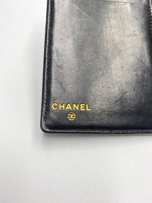 CHANEL - TIMELESS CC BLACK LEATHER CARD HOLDER POCKET ORGANISER