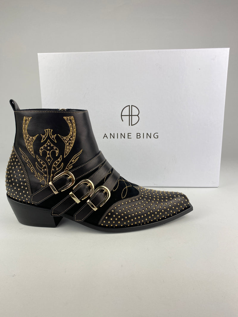ANINE BING - PENNY ANKLE BOOTS BLACK - SZ 39 - WORN ONCE
