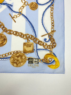 CELINE - CHAIN & MEDALLION COTTON NECKERCHIEF - VINTAGE