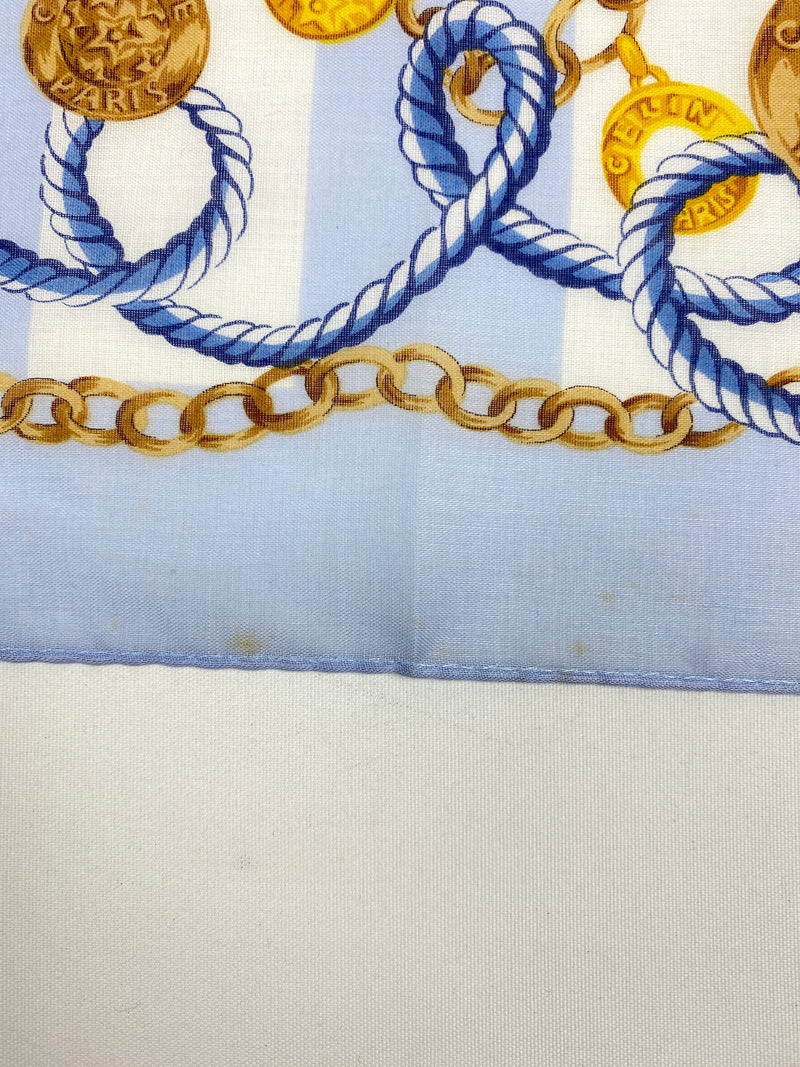 CELINE - CHAIN & MEDALLION COTTON NECKERCHIEF - VINTAGE