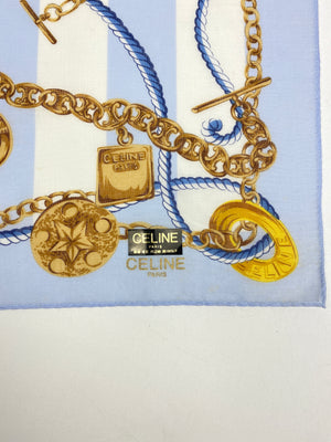 CELINE - CHAIN & MEDALLION COTTON NECKERCHIEF - VINTAGE