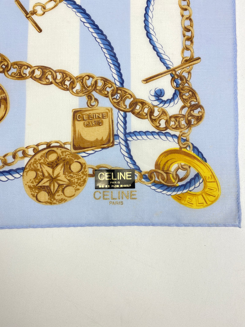 CELINE - CHAIN & MEDALLION COTTON NECKERCHIEF - VINTAGE