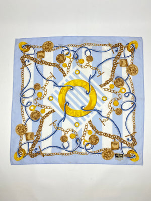 CELINE - CHAIN & MEDALLION COTTON NECKERCHIEF - VINTAGE