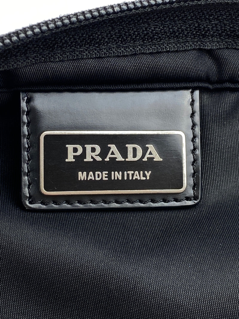 PRADA - VINTAGE BLACK TESSUTO MESSENGER CROSS BODY BAG