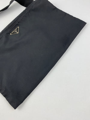 PRADA - VINTAGE BLACK TESSUTO MESSENGER CROSS BODY BAG