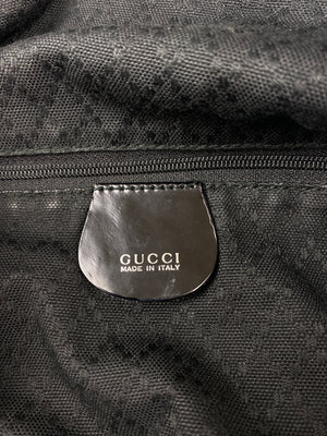 GUCCI - BLACK NYLON BAMBOO HANDLE 2 WAY BAG - VINTAGE