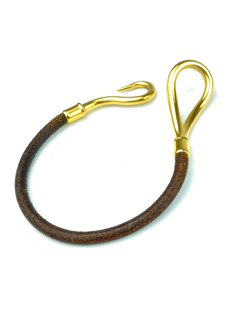 HERMES - JUMBO BRACELET IN BROWN WITH GOLD HARDWARE