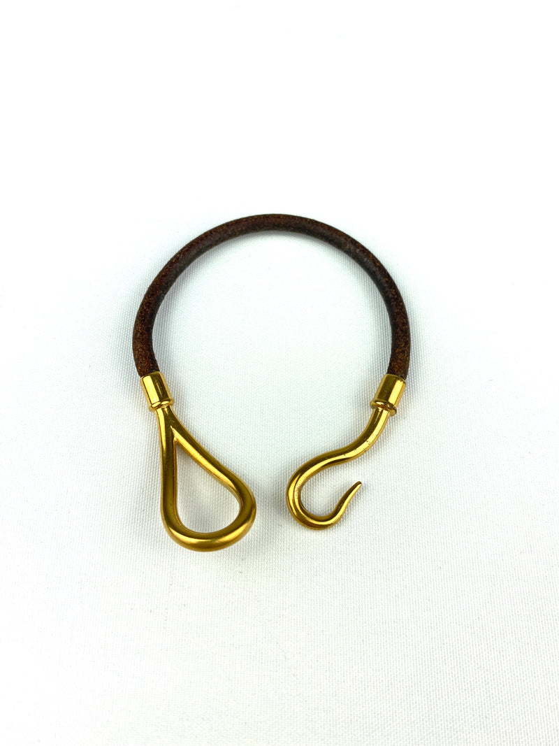 HERMES - JUMBO BRACELET IN BROWN WITH GOLD HARDWARE