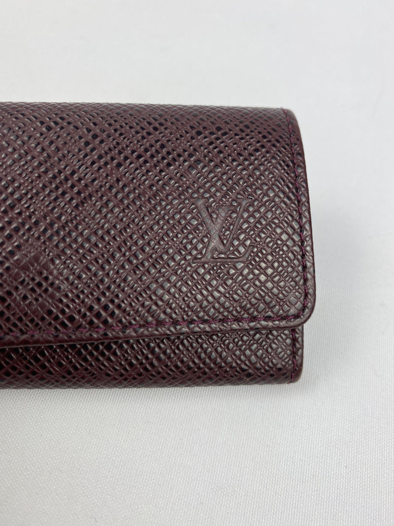 LOUIS VUITTON - BROWN TAIGA LEATHER MULTICLES 4 KEY HOLDER