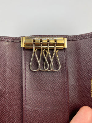 LOUIS VUITTON - BROWN TAIGA LEATHER MULTICLES 4 KEY HOLDER