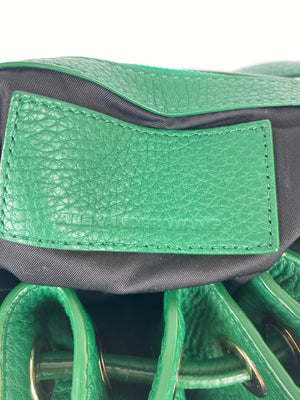 ALEXANDER WANG - DIEGO BUCKET BAG IN GREEN PEBBLED LEATHER