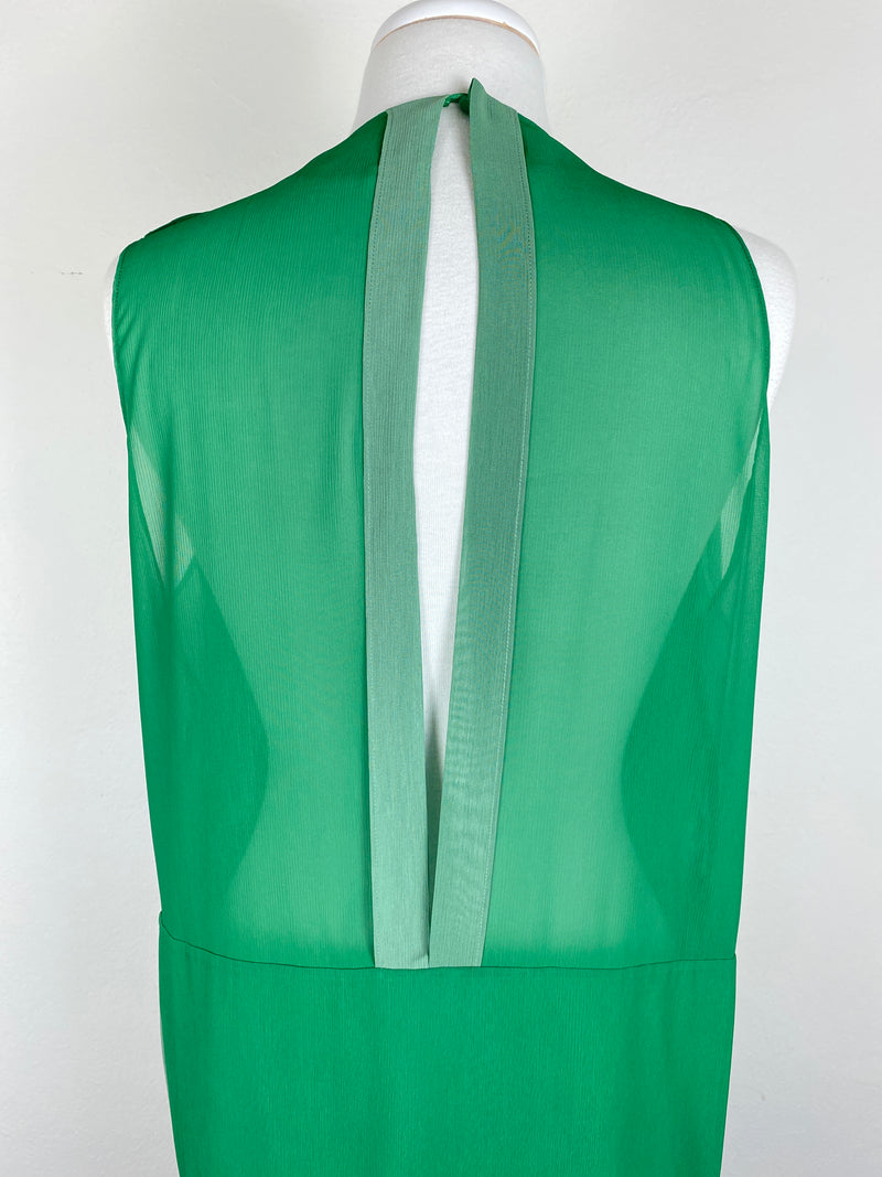 ACNE STUDIOS - MALLORY CONTRAST DRESS GREEN - SZ 40 / 12 AUS