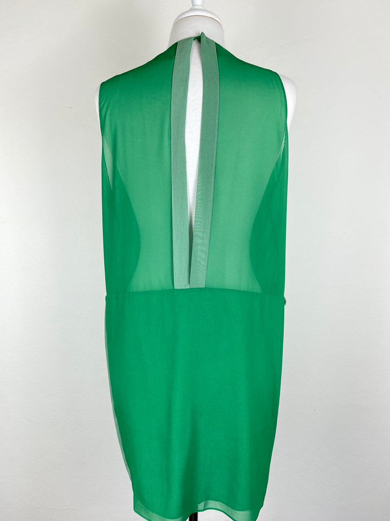 ACNE STUDIOS - MALLORY CONTRAST DRESS GREEN - SZ 40 / 12 AUS