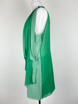 ACNE STUDIOS - MALLORY CONTRAST DRESS GREEN - SZ 40 / 12 AUS