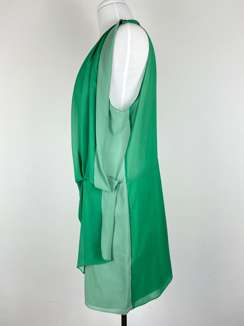 ACNE STUDIOS - MALLORY CONTRAST DRESS GREEN - SZ 40 / 12 AUS