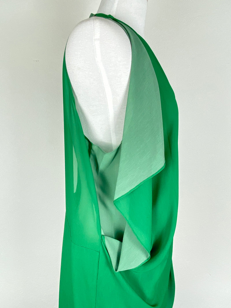 ACNE STUDIOS - MALLORY CONTRAST DRESS GREEN - SZ 40 / 12 AUS