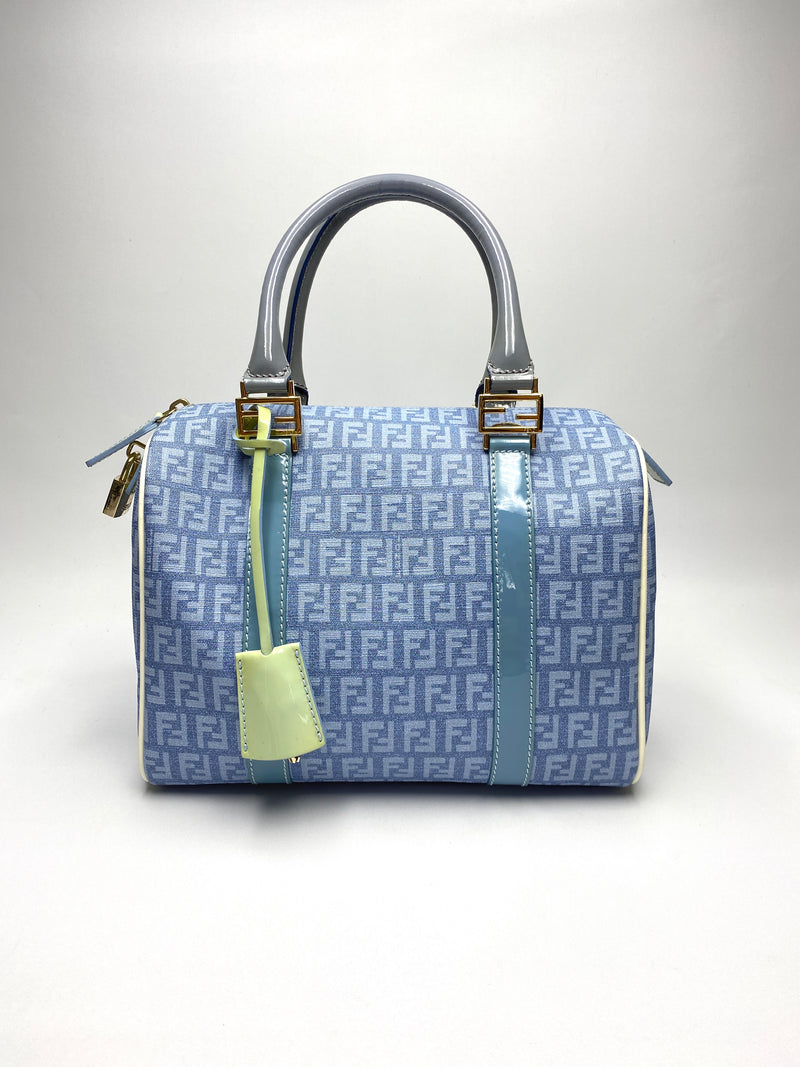 FENDI - SKY BLUE FOREVER ZUCCA BOSTON BAG