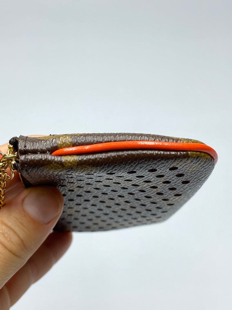 LOUIS VUITTON - MONOGRAM PERFORATED KEY POUCH ORANGE