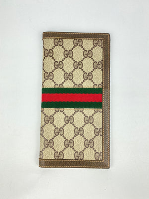 GUCCI - GG SUPREME CANVAS LONG BIFOLD WALLET