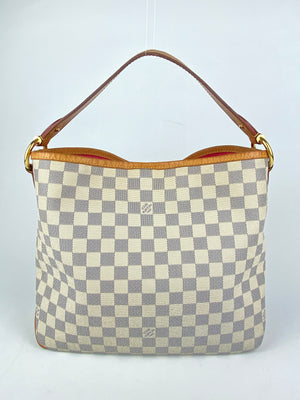 100％ Authentic Louis Vuitton Delightful MM Damier Azur Tote