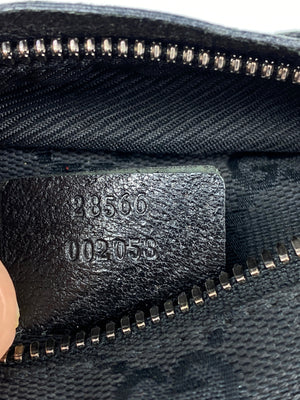 GUCCI - BLACK GG CANVAS BELT WAIST BAG