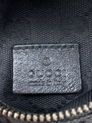 GUCCI - BLACK GG CANVAS BELT WAIST BAG