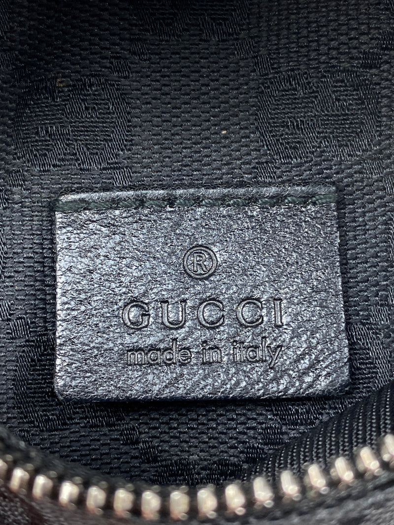 GUCCI - BLACK GG CANVAS BELT WAIST BAG