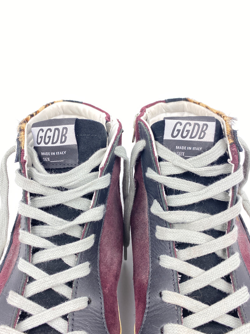 GOLDEN GOOSE - SLIDE HI TOP SNEAKER ANIMAL FUCHSIA STAR - SZ 41