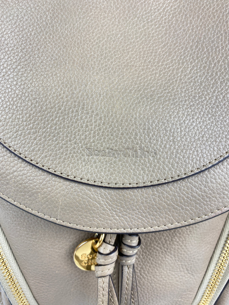 SEE BY CHLOE - OLGA CONVERTIBLE BACKPACK IN MOTTY GREY