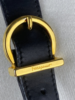 SALVATORE FERRAGAMO - VARA BLACK LEATHER CROSS BODY BAG